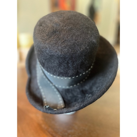 Vintage Merrimac Black Wool Felt Derby Hat Merri Soie Bowler Cap With Box 1950s main image 10